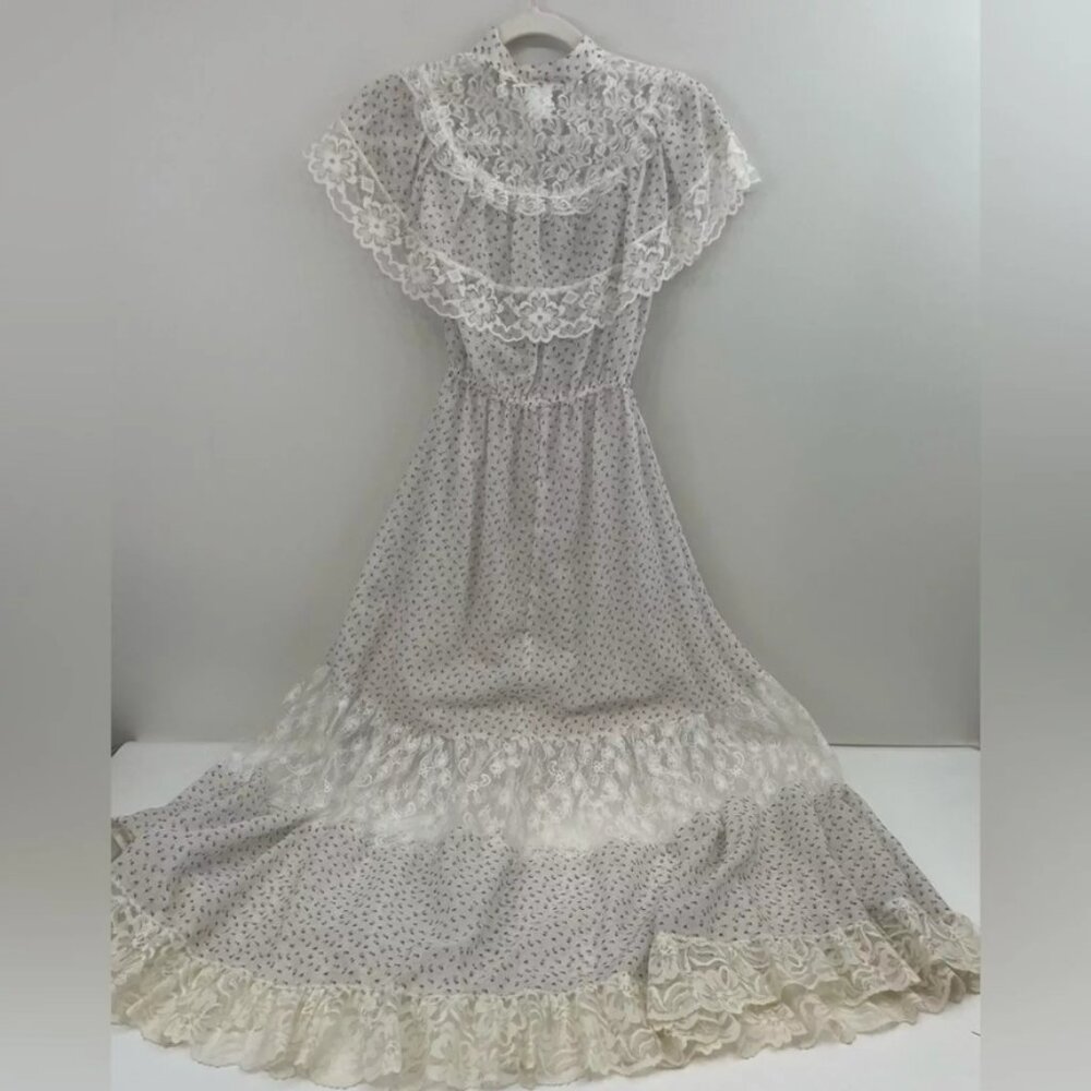Vintage 70s Gunne Sax Style Calico Prairie Dress